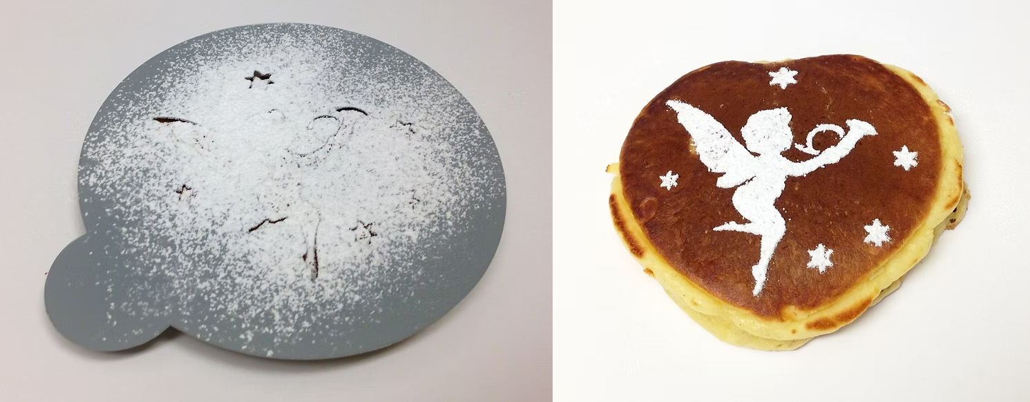 シュガーステンシルを使ったパンケーキ