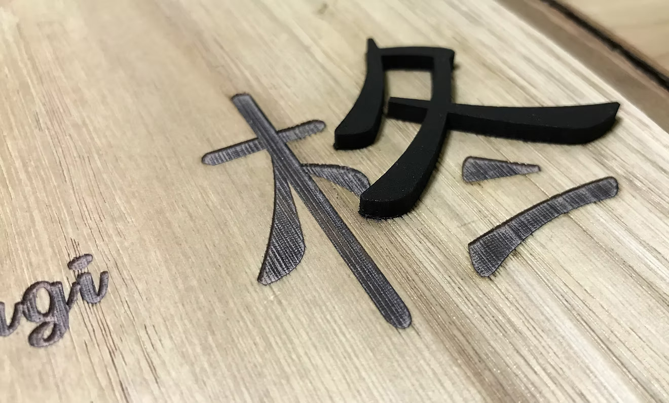 文字パーツのはめ込み