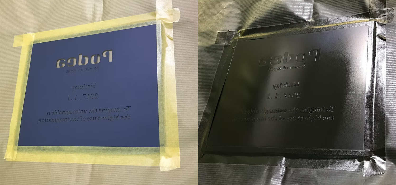 塗装後のミラーアクリル